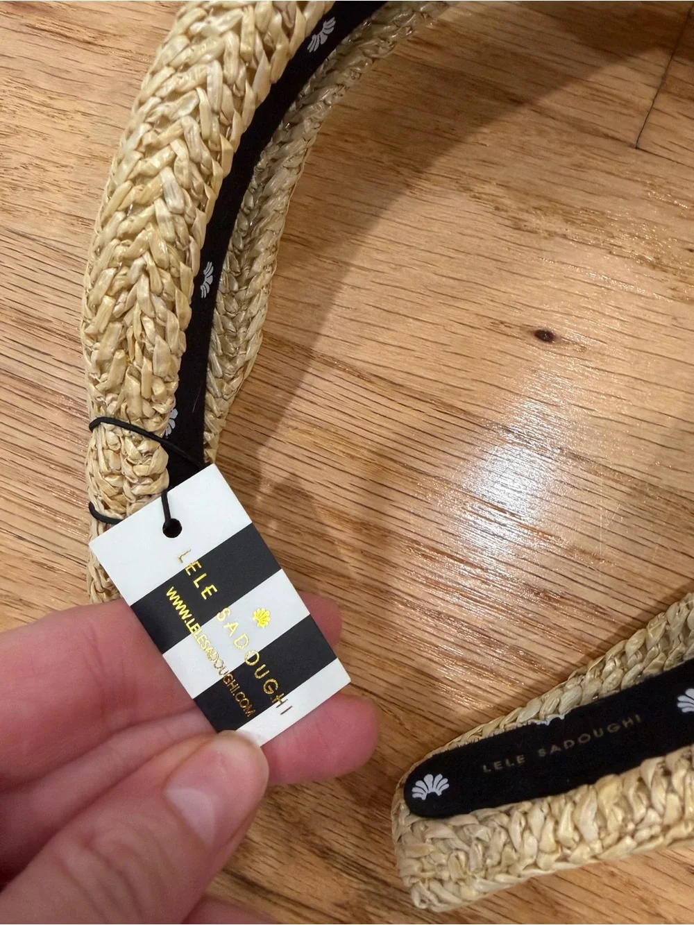 Lele Sadoughi Raffia Knotted Headband — Natural NWT
